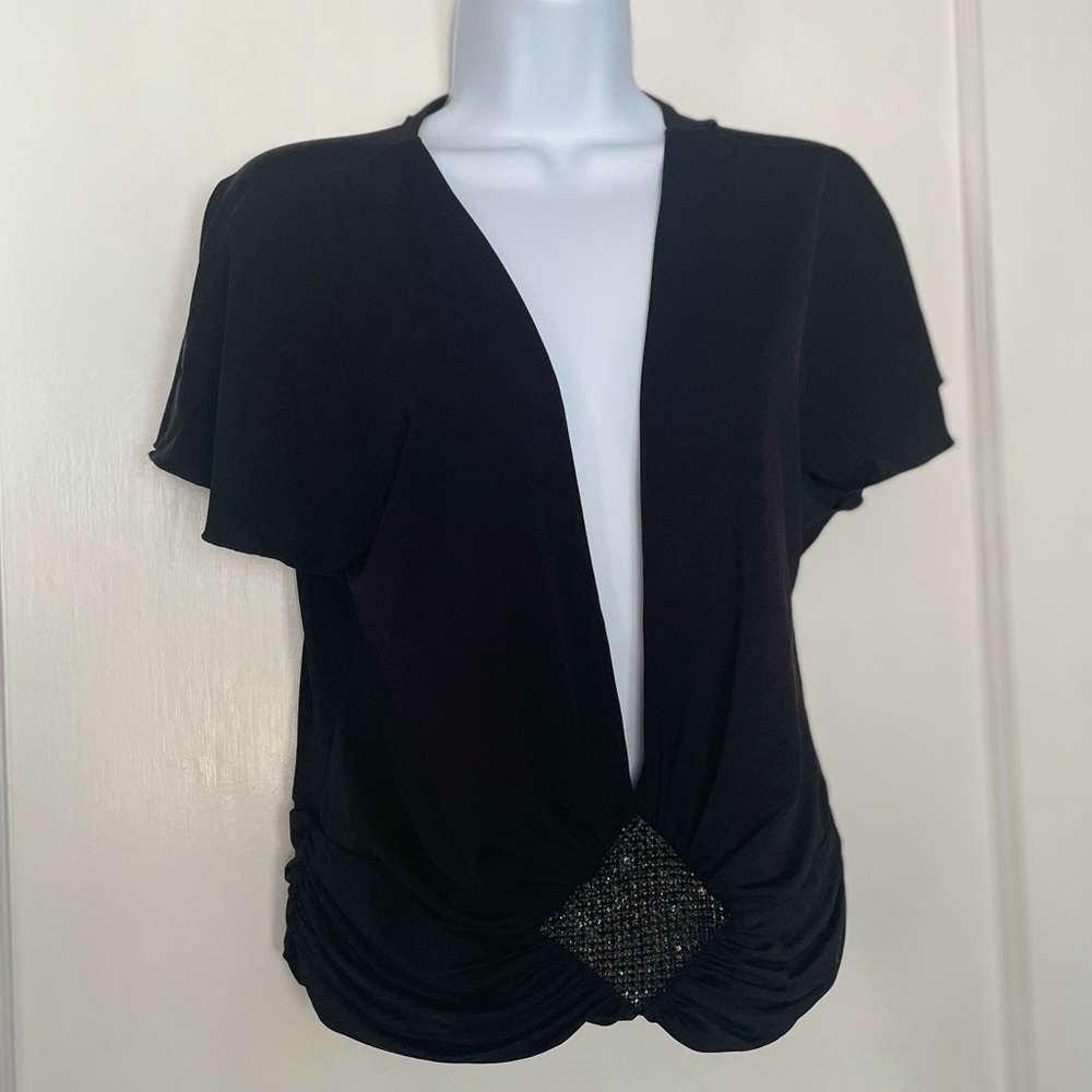 Bebe Deep V Short-Sleeve Top